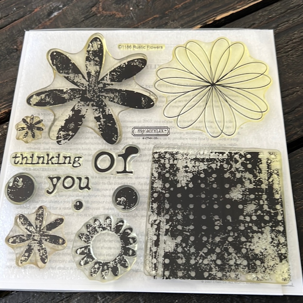 Close to my heart my acrylix stamp set Rustic Flowers Never used!